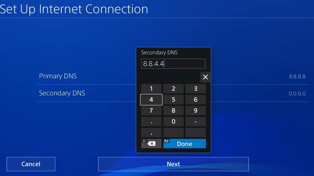 change DNS on PS4