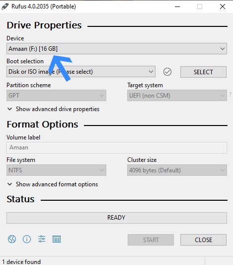 Create bootable media for OS 