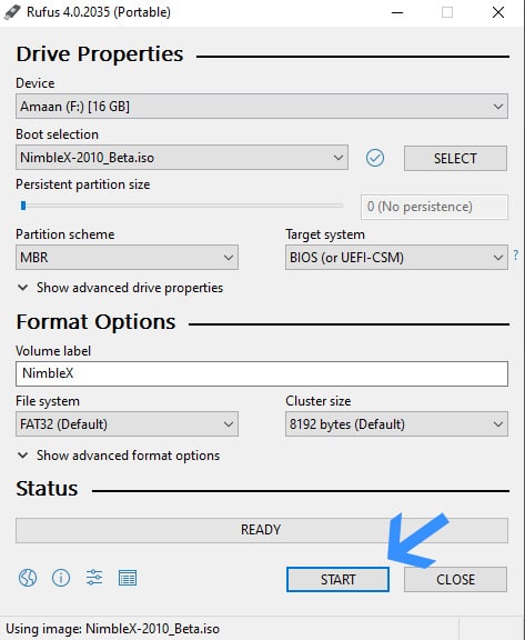 Create bootable media for OS