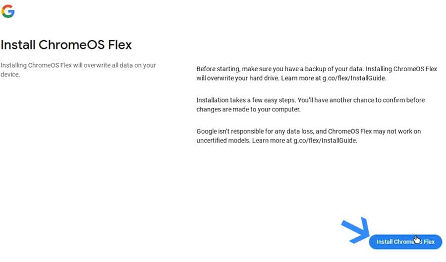 Download ChromeOS Flex ISO