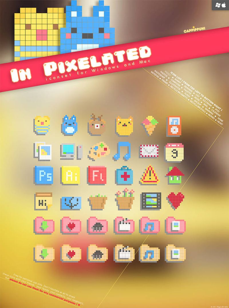 Pixelated Icon Set