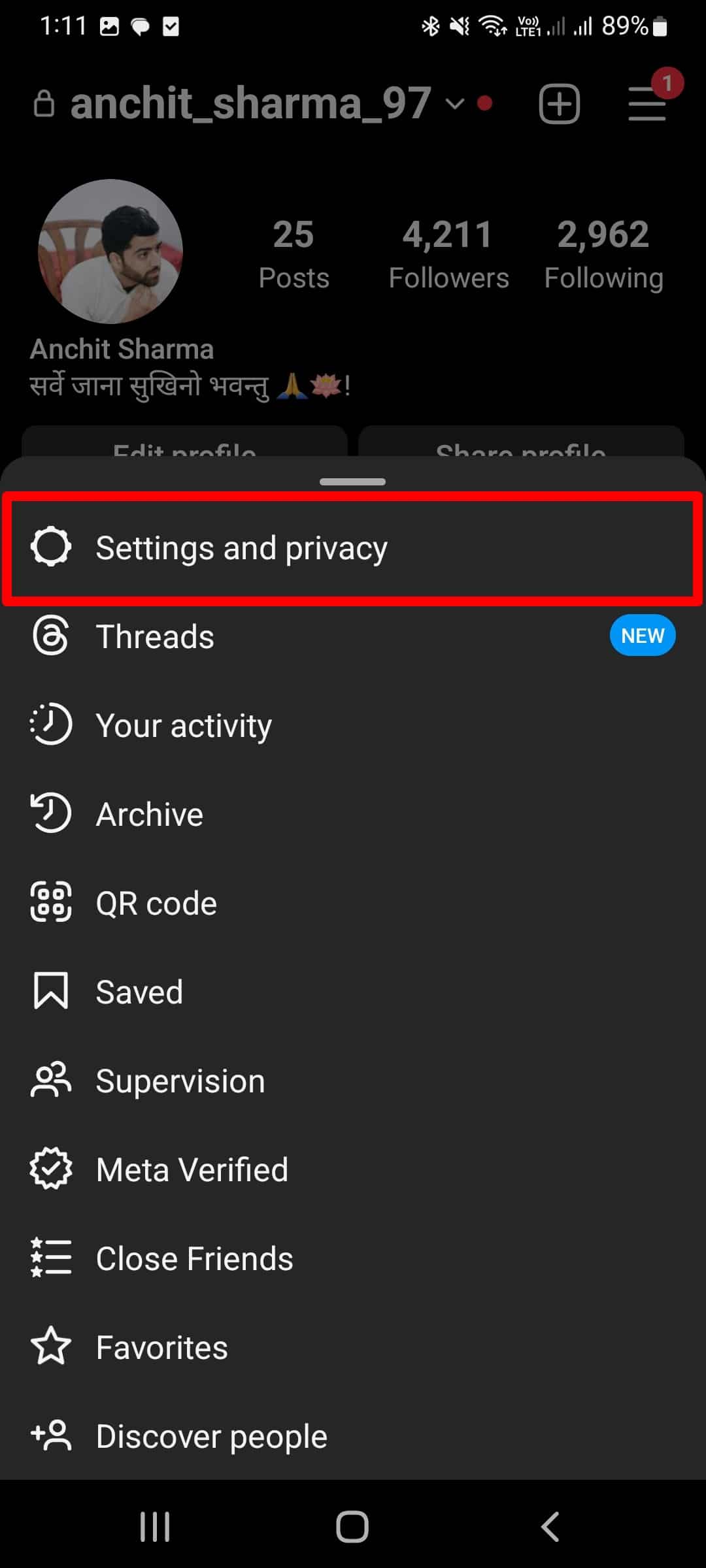 Settings and Privacy