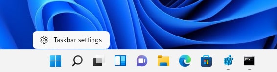 Windows 11 taskbar settings