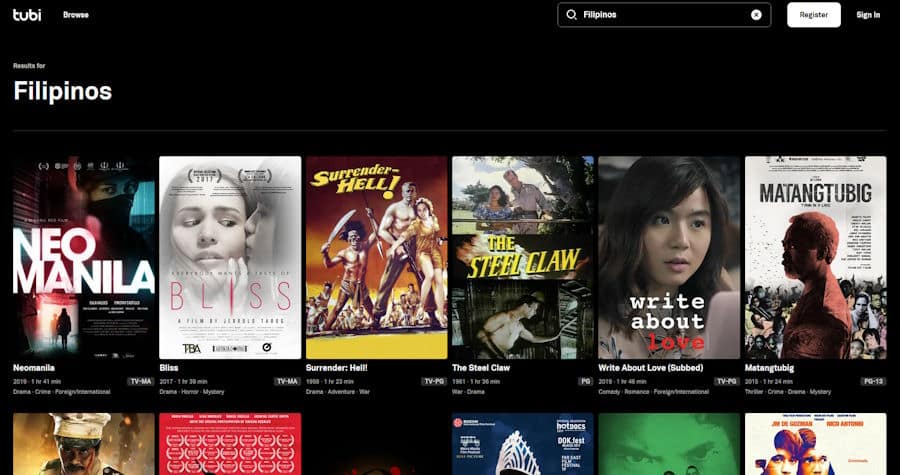Watch Pinoy movies on Tubi TV