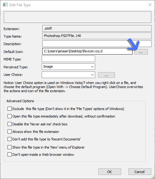 change file icon by type