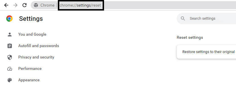 chrome reset settings flag