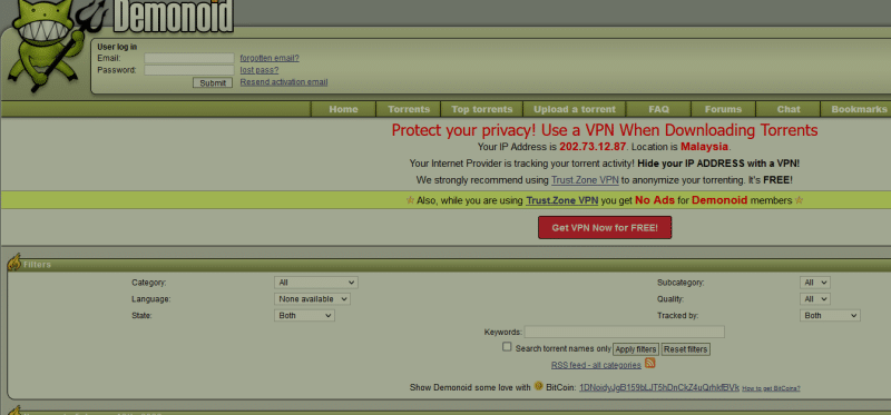 Demonoid site like TPB