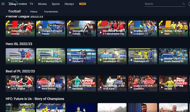 Hotstar free football streaming website