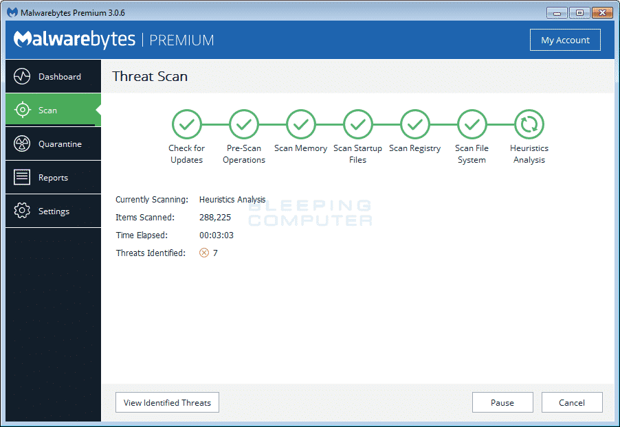 Malwarebytes free antivirus software