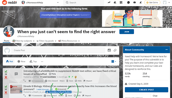 Homework Help Reddit