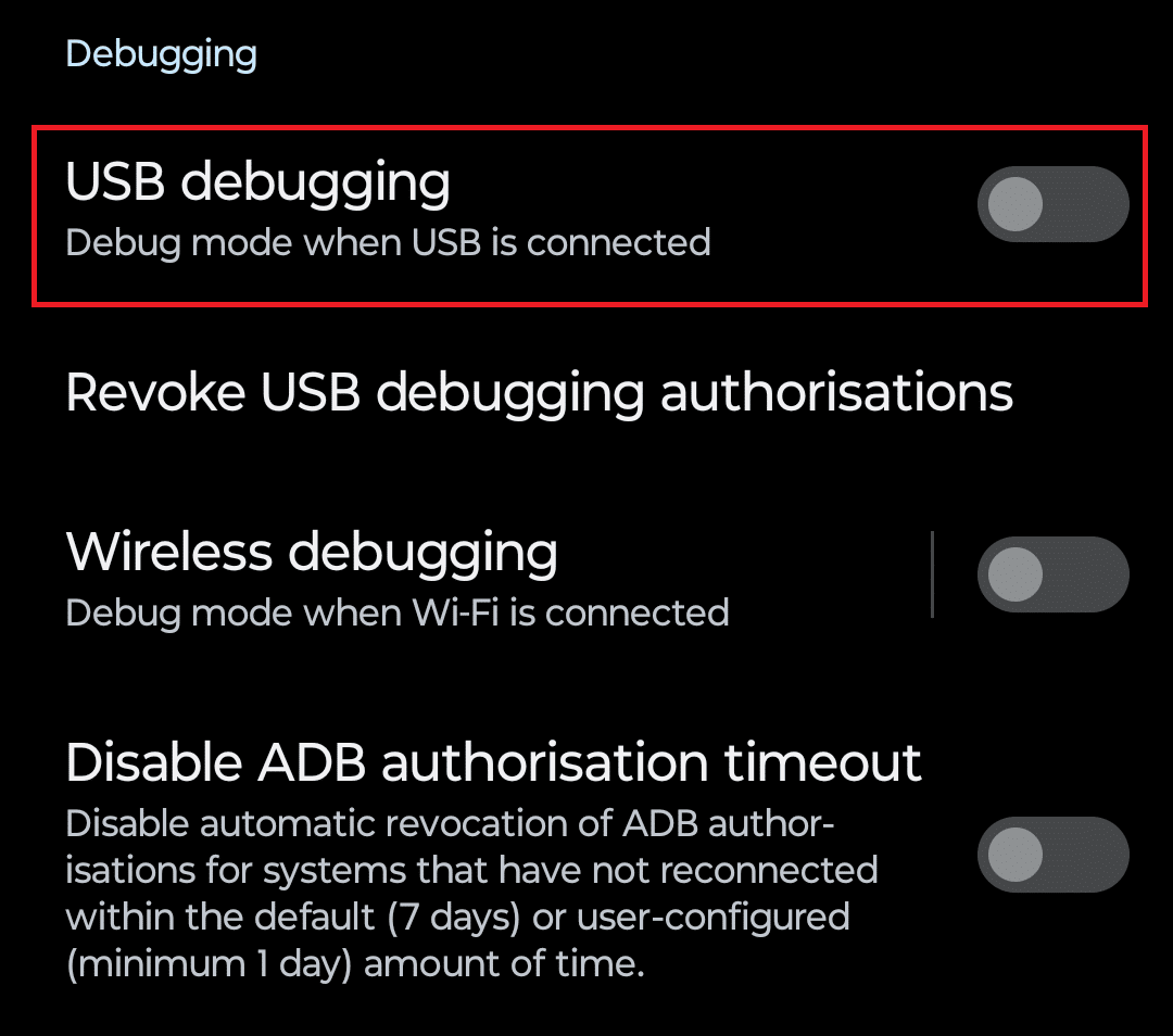 USB Debugging