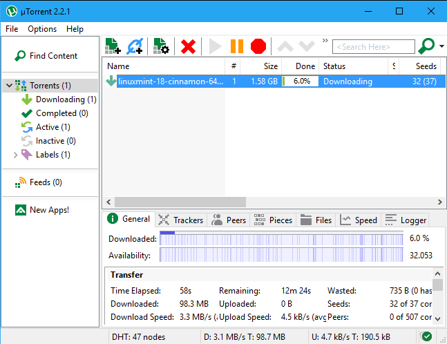 uTorrent 2.2.1